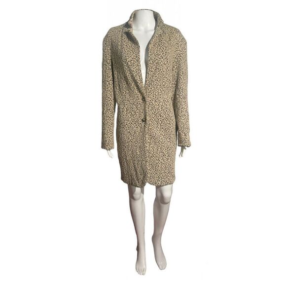 Anthropologie Cartonnier Rowan Leopard Jacket Size S Trench Coat Shimmer Sparkle - Picture 2 of 16